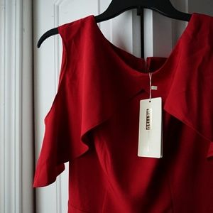 Very beautiful red midi-long dress.